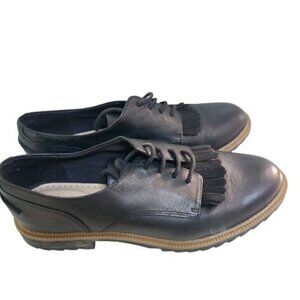 Clarks Somerset Black Leather Oxford Loafers 15190 Size 7.5M
